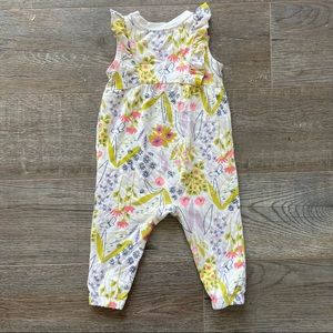 Floral Baby Jumpsuit w/ matching headband